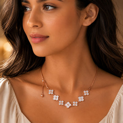 The Rose Gold Clover Bloom Necklace